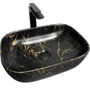 Раковина для ванной VBI RAVENNA 46x32,5 см керамика мрамор черный матовый VBI-011209