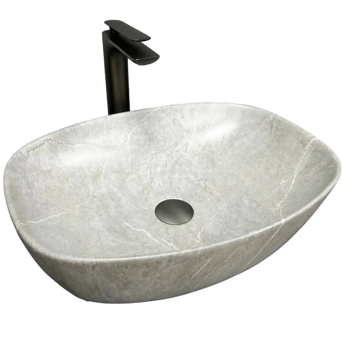 Раковина для ванної кімнати VBI OLBIA 49,5x37,5 см кераміка сірий камінь матовий VBI-014300