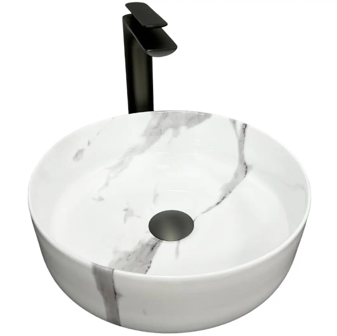 Раковина для ванної кімнати VBI PRATO 36x36 см кераміка природний мармур глянсовий VBI-011404