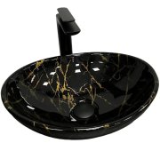 Раковина для ванной VBI PARMA 41,5x33,5 см керамика черный мрамор глянцевый VBI-011004