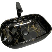 Раковина для ванной VBI PARMA 46x32,5 см керамика черный мрамор глянцевый VBI-011207