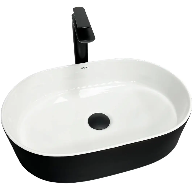 Раковина для ванної кімнати VBI VERONA 50 50x34 см кераміка чорно-білий VBI-011309
