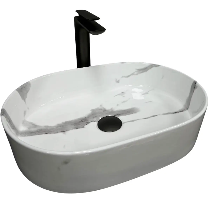 Раковина для ванної кімнати VBI VERONA 50 50x34 см кераміка природний мармур глянсовий VBI-011311