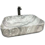 Раковина для ванной VBI PALERMO 50x39 см керамика серый оникс глянцевый VBI-012303