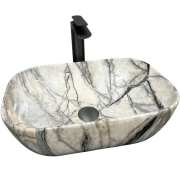 Раковина для ванной VBI RAVENNA 46x32,5 см керамика светло-серый оникс глянцевый VBI-011213