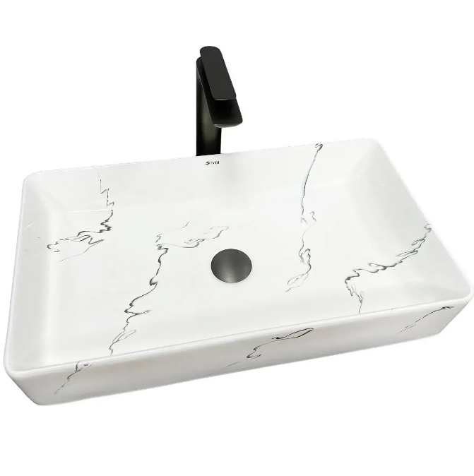 Раковина для ванной VBI TRIEST 61x34,5 см керамика мармо глянцевый VBI-012704