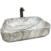 Раковина для ванной VBI PALERMO 50x39 см керамика серый оникс глянцевый VBI-012303