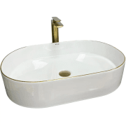 Раковина для ванної кімнати VBI VERONA 60 60x38,5 см кераміка білий з злотою каймою VBI-011308