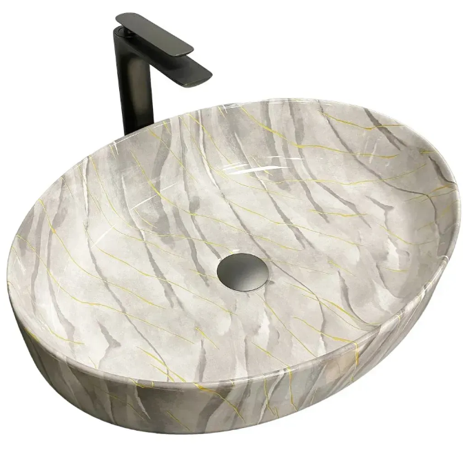 Раковина для ванной VBI UDINE 55x41 см керамика камень глянцевый VBI-012102