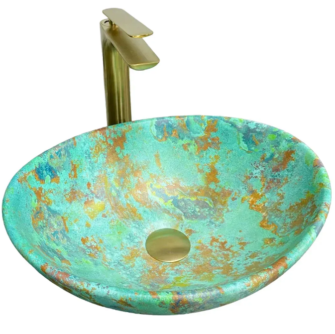Раковина для ванной VBI PARMA  41,5x33,5 см керамика мрамор зеленый матовый VBI-011003