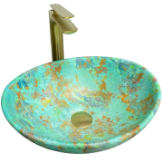 Раковина для ванной VBI PARMA  41,5x33,5 см керамика мрамор зеленый матовый VBI-011003