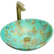 Раковина для ванной VBI PARMA  41,5x33,5 см керамика мрамор зеленый матовый VBI-011003