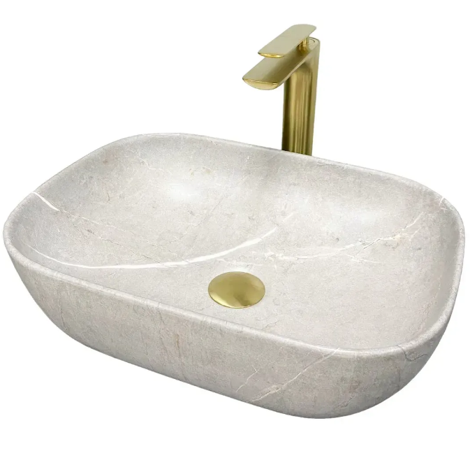 Раковина для ванної кімнати VBI RAVENNA 46x32,5 см кераміка сірий камінь матовий VBI-011216