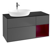 Тумба под раковину Villeroy & Boch Finion 120х50,1 см с подсветкой МДФ антрацит матовый лак/стекло черное матовое F812HBGK