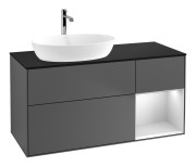 Тумба під раковину Villeroy & Boch Finion 120х50,1 см із підсвічуванням МДФ антрацит матовий лак/скло чорне матове F812MTGK