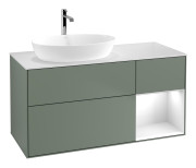 Тумба под раковину Villeroy & Boch Finion 120х50,1 см с подсветкой МДФ оливковый матовый лак/стекло белое матовое F811GFGM