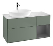 Тумба под раковину Villeroy & Boch Finion 120х50,1 см с подсветкой МДФ оливковый матовый лак/стекло белое матовое F811GKGM