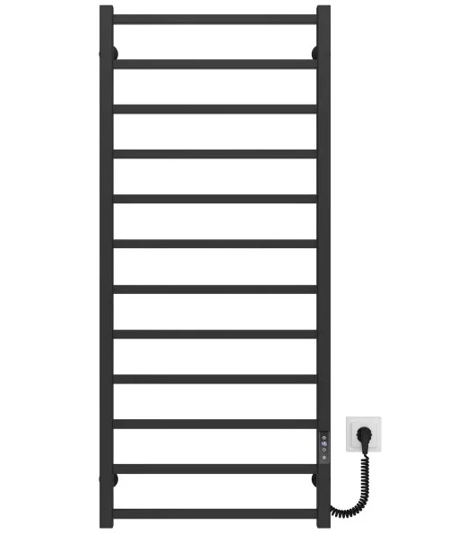 Електрична сушарка для рушників Deffi Forest П12 600х1200 праве підключення JD04 чорний A.FR.120.60.12.E.B.R.2