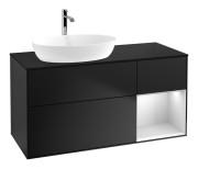 Тумба под раковину Villeroy & Boch Finion 120х50,1 см с подсветкой МДФ черный матовый лак/стекло черное матовое F812MTPD