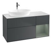 Тумба под раковину Villeroy & Boch Finion 120х50,1 см с подсветкой МДФ темно-синий матовый лак/стекло белое матовое F811GMHG