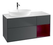 Тумба под раковину Villeroy & Boch Finion 120х50,1 см с подсветкой МДФ темно-синий матовый лак/стекло белое матовое F811HBHG