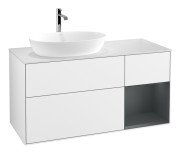 Тумба під раковину Villeroy & Boch Finion 120х50,1 см з підсвіткою МДФ білий глянцевий лак/скло біле матове F811HGGF