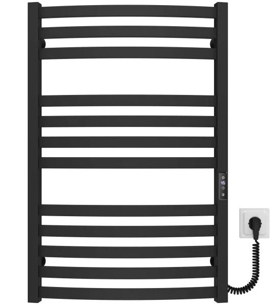 Електрична сушарка для рушників Deffi Dexter П12 500х800 праве підключення JD04 чорний A.DR.80.50.12.E.B.R.2