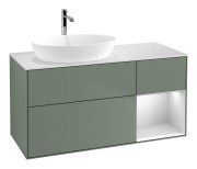 Тумба под раковину Villeroy & Boch Finion 120х50,1 см с подсветкой МДФ оливковый матовый лак/стекло белое матовое G811MTGM