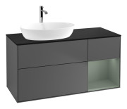 Тумба под раковину Villeroy & Boch Finion 120х50,1 см с подсветкой МДФ антрацит матовый лак/стекло черное матовое G812GMGK