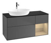 Тумба под раковину Villeroy & Boch Finion 120х50,1 см с подсветкой МДФ антрацит матовый лак/стекло черное матовое G812PCGK