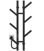 Электрический полотенцесушитель Deffi Sakura П6 100х800 E левое подключение JD04 черный A.SR.80.10.6.E.B.L.2