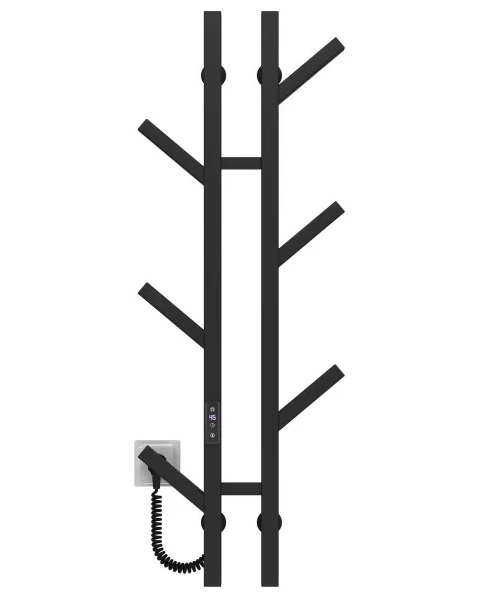 Електросушарка для рушників Deffi Sakura П6 100х1000 E ліве підключення JD04 чорний A.SR.100.10.6.E.B.L.2