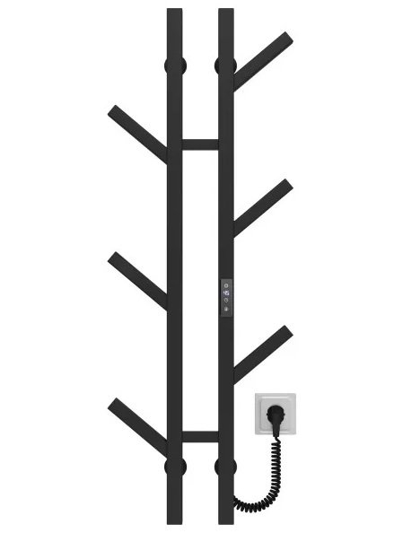 Электрический полотенцесушитель Deffi Sakura П6 100х1000 E правое подключение JD04 черный A.SR.100.10.6.E.B.R.2
