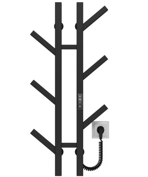 Электрический полотенцесушитель Deffi Sakura П6 100х800 E правое подключение JD04 черный A.SR.80.10.6.E.B.R.2