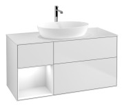 Тумба під раковину Villeroy & Boch Finion 120х50,1 см із підсвічуванням МДФ білий матовий лак/скло біле матове F821GFMT