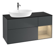 Тумба под раковину Villeroy & Boch Finion 120х50,1 см с подсветкой МДФ темно-синий матовый лак/стекло черное матовое G812PCHG