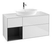 Тумба под раковину Villeroy & Boch Finion 120х50,1 см с подсветкой МДФ белый матовый лак/стекло белое матовое F821PDMT