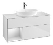 Тумба під раковину Villeroy & Boch Finion 120х50,1 см із підсвічуванням МДФ білий матовий лак/скло біле матове F821MTMT