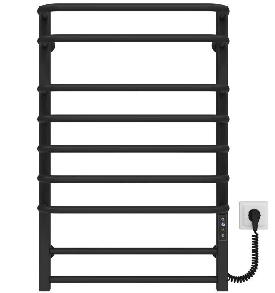 Электрический полотенцесушитель Deffi Lux П9 500х800 правое подключение JD04 черный A.LU.80.50.9.E.B.R.2