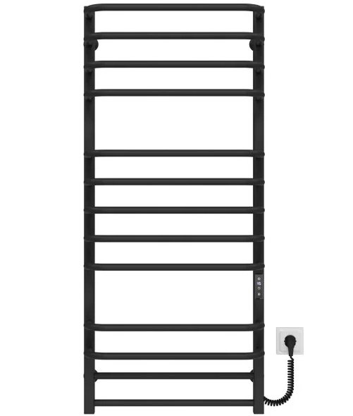 Электрический полотенцесушитель Deffi Lux П13 500х1200 правое подключение JD04 черный A.LU.120.50.13.E.B.R.2