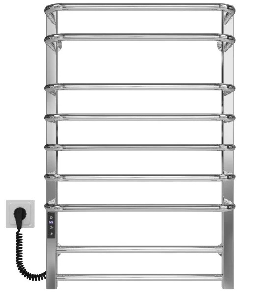 Электрический полотенцесушитель Deffi Lux П9 600х800 левое подключение JD04 хром A.LU.80.60.9.E.C.L.2
