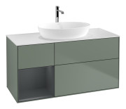 Тумба под раковину Villeroy & Boch Finion 120х50,1 см с подсветкой МДФ оливковый матовый лак/стекло белое F821HGGM