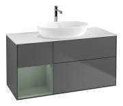 Тумба под раковину Villeroy & Boch Finion 120х50,1 см с подсветкой МДФ антрацит матовый лак/стекло белое матовое F821GMGK