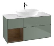 Тумба под раковину Villeroy & Boch Finion 120х50,1 см с подсветкой МДФ оливковый матовый лак/стекло белое матовое F821GNGM