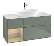 Тумба под раковину Villeroy & Boch Finion 120х50,1 см с подсветкой МДФ оливковый матовый лак/стекло белое матовое F821PCGM