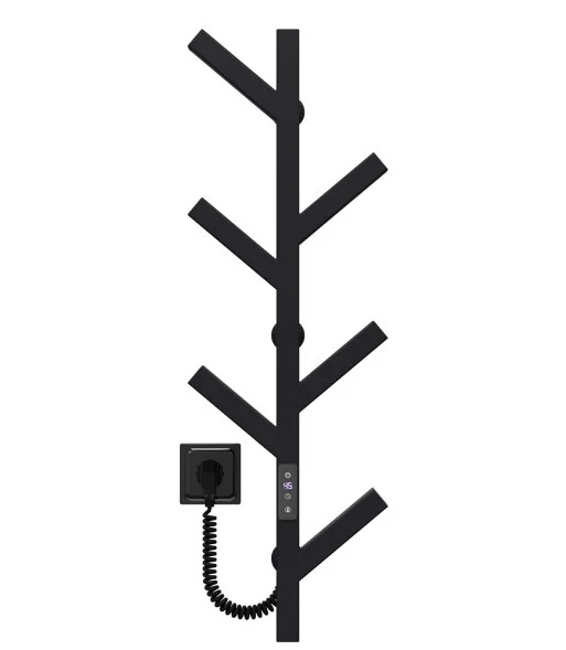 Электрический полотенцесушитель Deffi Kir П6 800 нержавеющая сталь JD04 черный A.KR.80.6.E.B.U.2