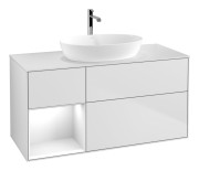 Тумба под раковину Villeroy & Boch Finion 120х50,1 см с подсветкой МДФ белый матовый лак/стекло белое матовое G821GFMT