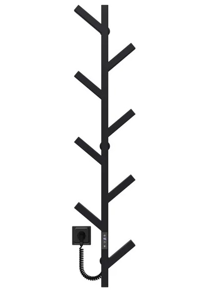 Электрический полотенцесушитель Deffi Kir П8 1200 JD04 нержавеющая сталь черный A.KR.120.8.E.B.U.2