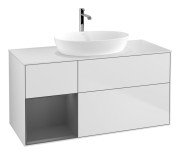 Тумба под раковину Villeroy & Boch Finion 120х50,1 см с подсветкой МДФ белый матовый лак/стекло белое матовое G821GKMT