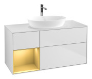 Тумба под раковину Villeroy & Boch Finion 120х50,1 см с подсветкой МДФ белый матовый лак/стекло белое матовое G821HFMT